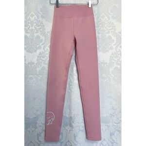 Ivory Ella Soft Pink Leggings With Side Graphic Logo Size XS GUC Athleisure Cozy